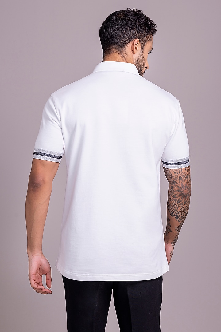White Knit T-Shirt by AMIT ARORA at Pernia's Pop Up Shop