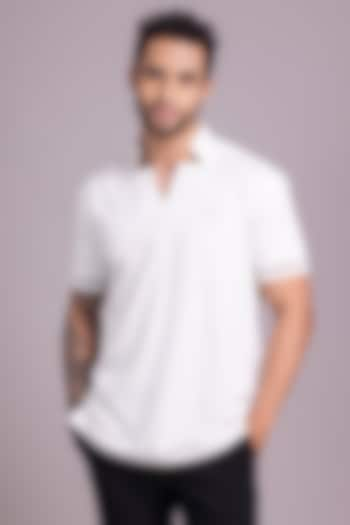 White Knit T-Shirt by AMIT ARORA