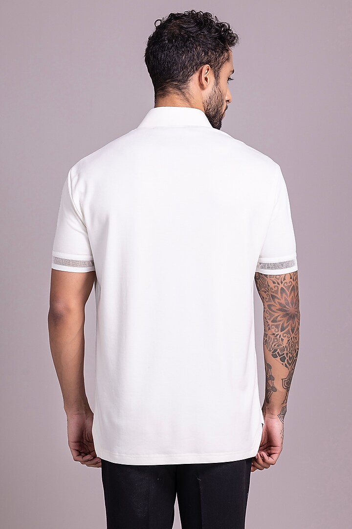 White Knit T-Shirt by AMIT ARORA at Pernia's Pop Up Shop