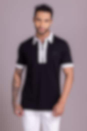 Black Knit T-Shirt by AMIT ARORA