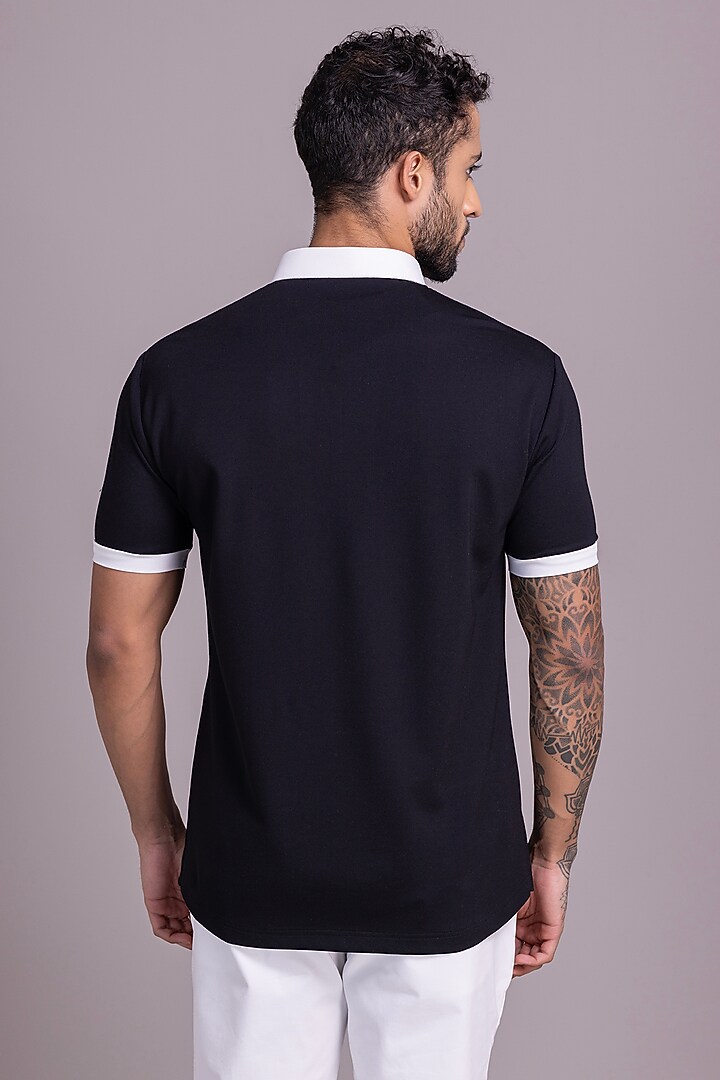 Black Knit T-Shirt by AMIT ARORA at Pernia's Pop Up Shop