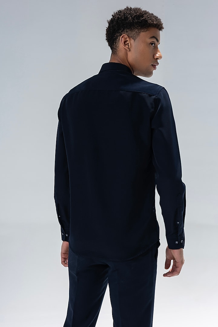 Black Polynosic Hand Embroidered Party Wear Shirt by AMIT ARORA at Pernia's Pop Up Shop