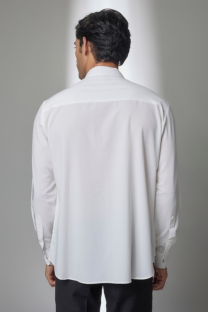 Ivory Tencel Party Wear Shirt by AMIT ARORA at Pernia's Pop Up Shop