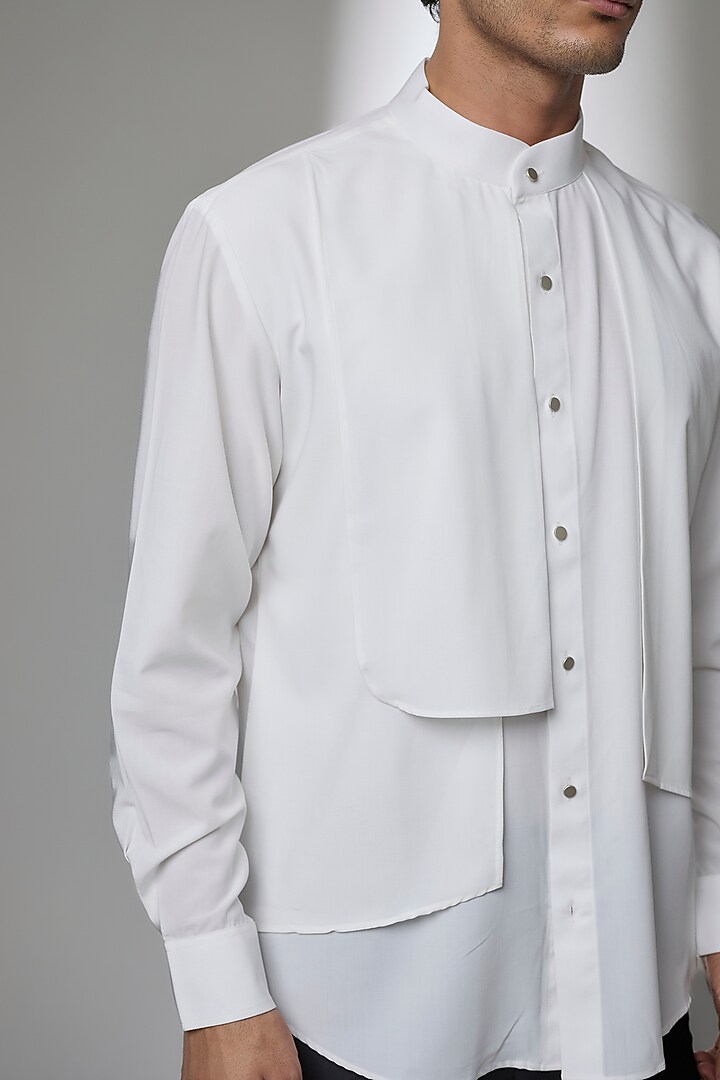 Ivory Tencel Party Wear Shirt by AMIT ARORA at Pernia's Pop Up Shop