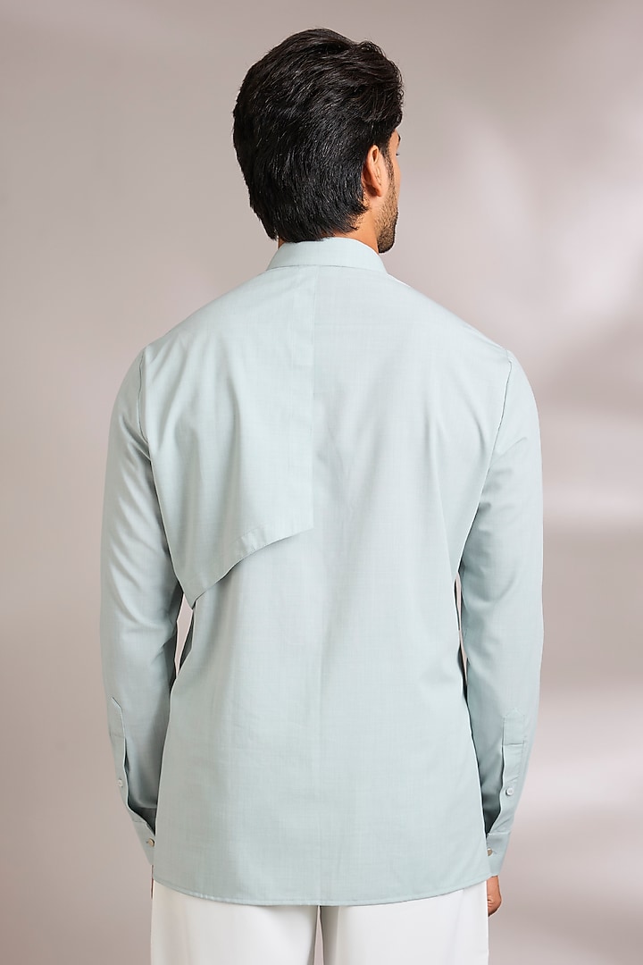 Mint Green Tencel Party Wear Shirt by AMIT ARORA at Pernia's Pop Up Shop