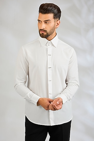 Ivory Cotton Shirt by AMIT ARORA