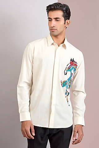 Off-White Polynosic Embellished Shirt by AMIT ARORA
