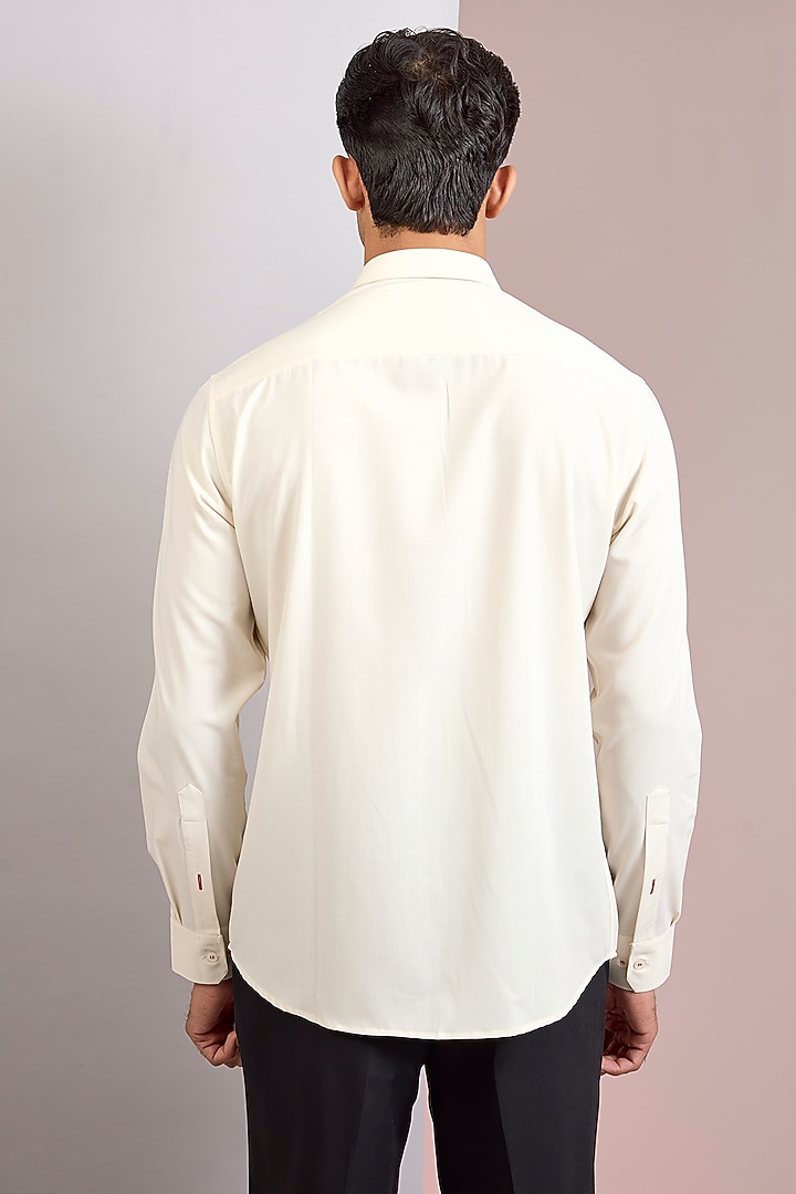 Off-White Polynosic Embellished Party Wear Shirt by AMIT ARORA at Pernia's Pop Up Shop
