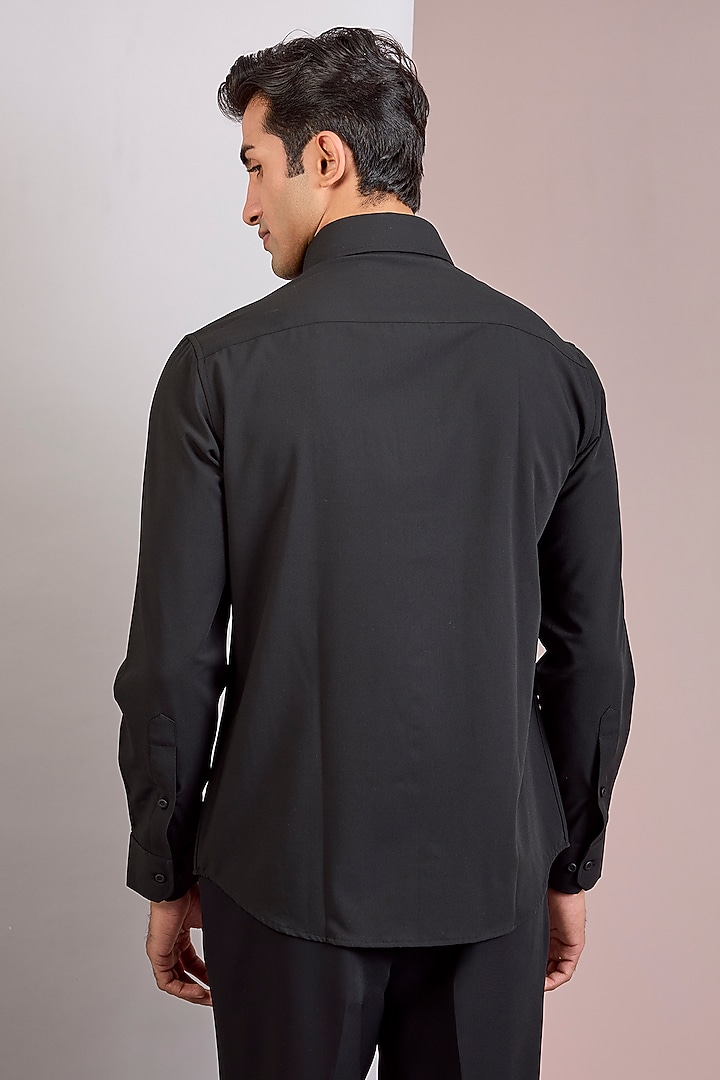 Off-White Polyamide Embellished Party Wear Shirt by AMIT ARORA at Pernia's Pop Up Shop