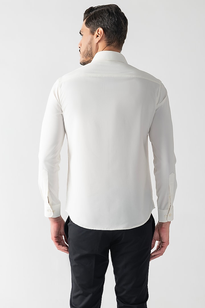 Ivory Crepe Hand Embroidered Party Wear Shirt by AMIT ARORA at Pernia's Pop Up Shop
