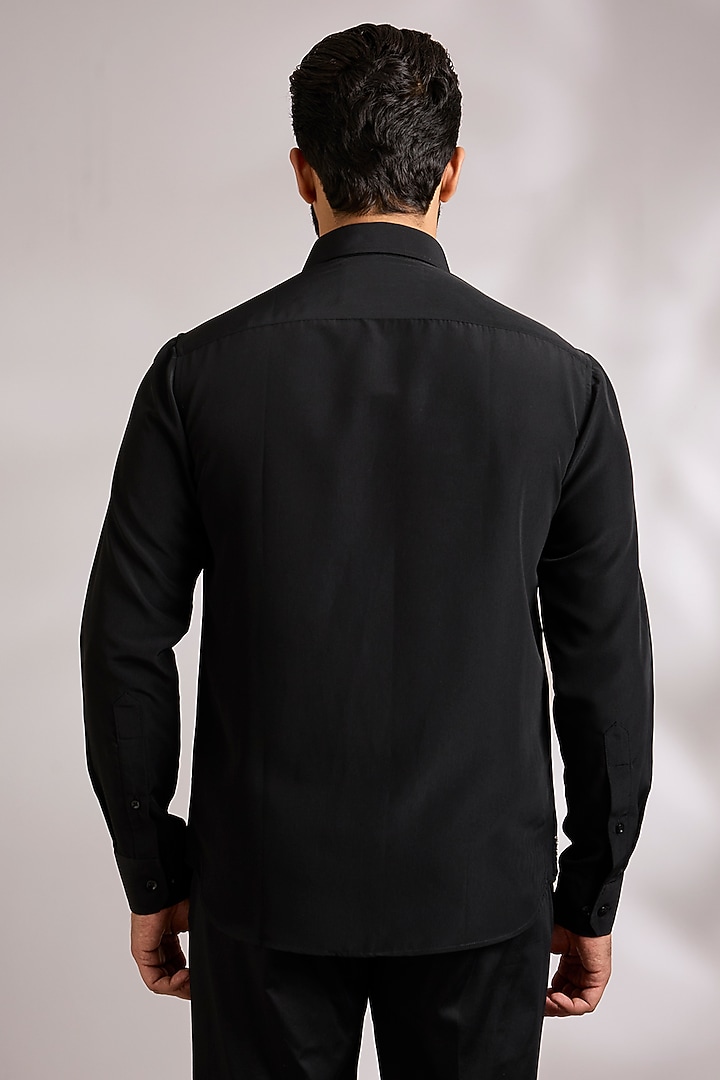 Black Cotton Party Wear Shirt by AMIT ARORA at Pernia's Pop Up Shop