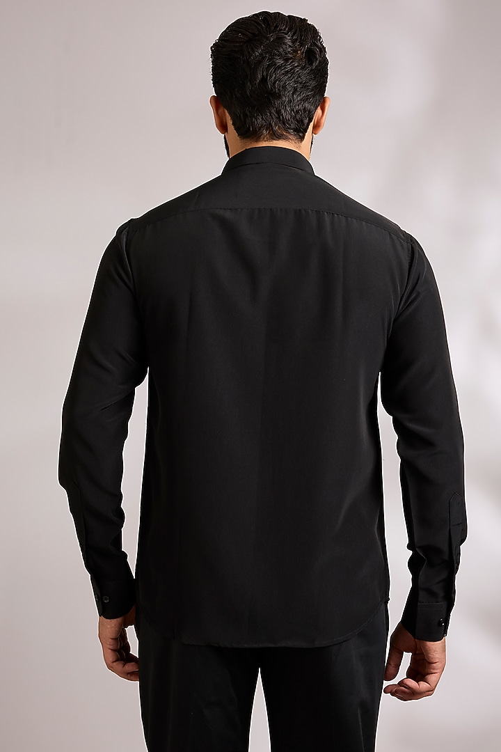 Black Cotton Party Wear Shirt by AMIT ARORA at Pernia's Pop Up Shop