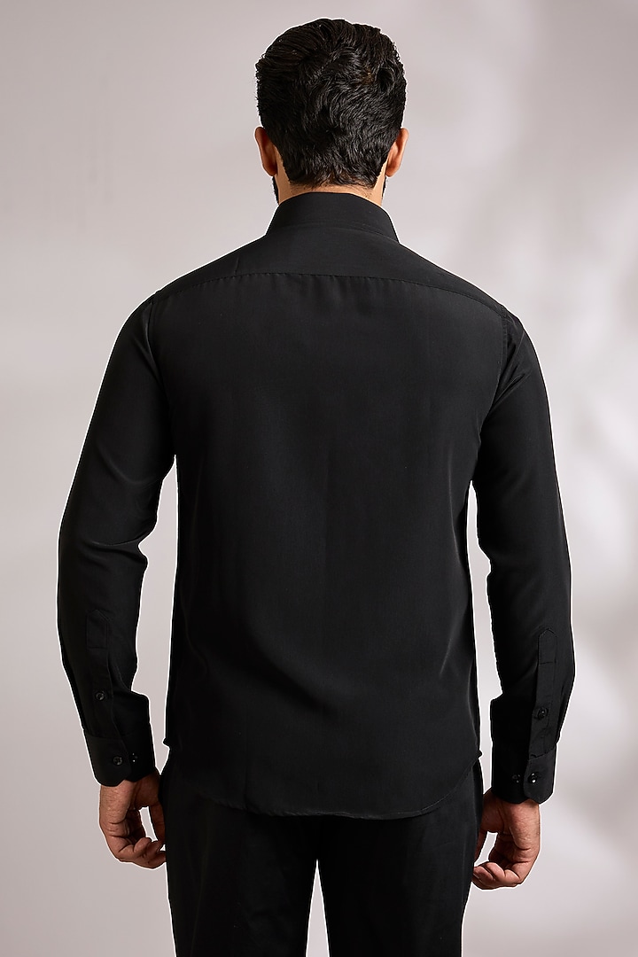 Black Cotton Party Wear Shirt by AMIT ARORA at Pernia's Pop Up Shop