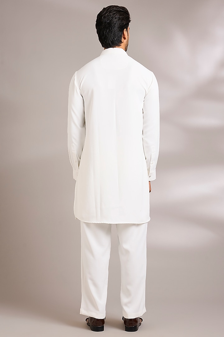 Sky Blue Silk Bundi Jacket Set by AMIT ARORA at Pernia's Pop Up Shop