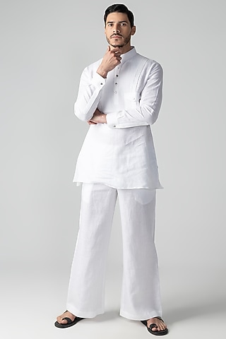 White Linen Co-Ord Set by AMIT ARORA