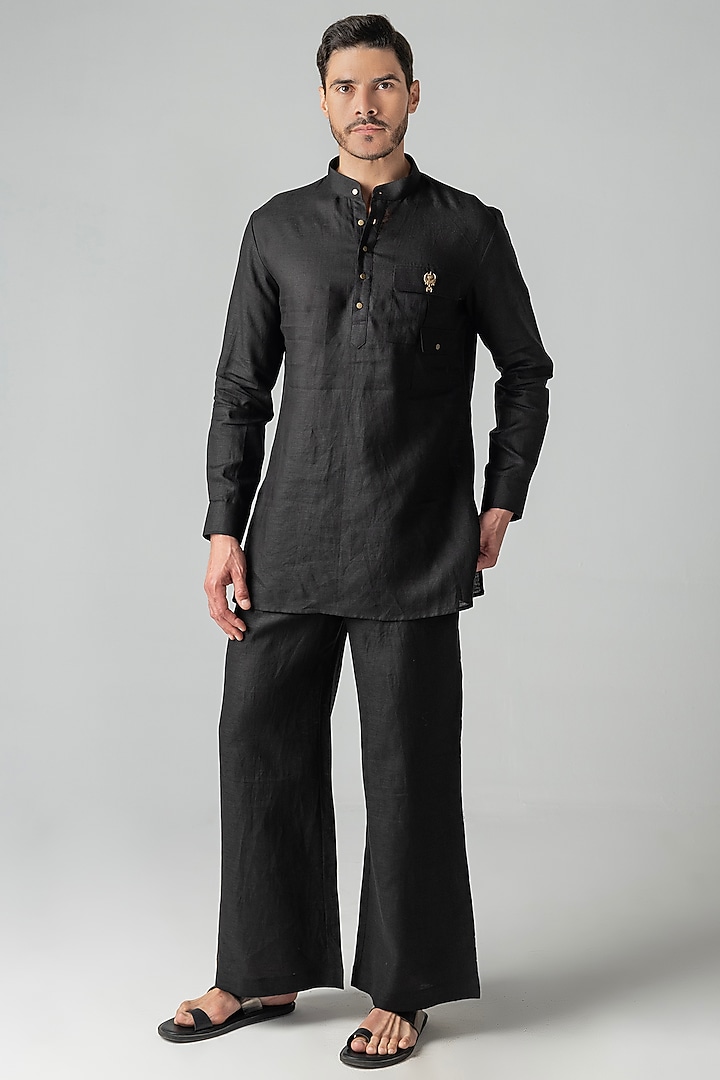Black Linen Co-Ord Set by AMIT ARORA at Pernia's Pop Up Shop