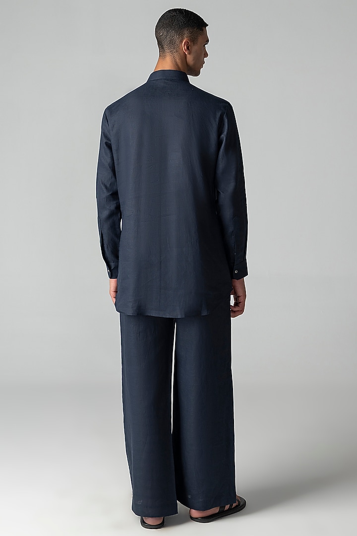 Navy Blue Crepe Co-Ord Set by AMIT ARORA at Pernia's Pop Up Shop