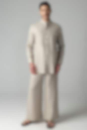 Beige Crepe Co-Ord Set by AMIT ARORA at Pernia's Pop Up Shop