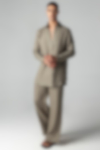 Grey Linen Co-Ord Set by AMIT ARORA at Pernia's Pop Up Shop