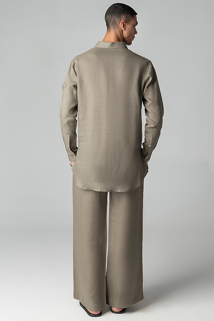 Grey Linen Co-Ord Set by AMIT ARORA at Pernia's Pop Up Shop
