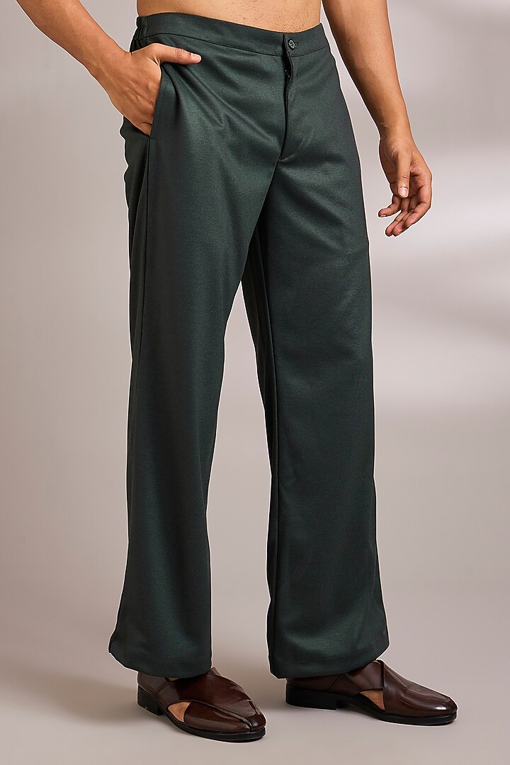 Dark Olive Silk Kurta Set by AMIT ARORA at Pernia's Pop Up Shop