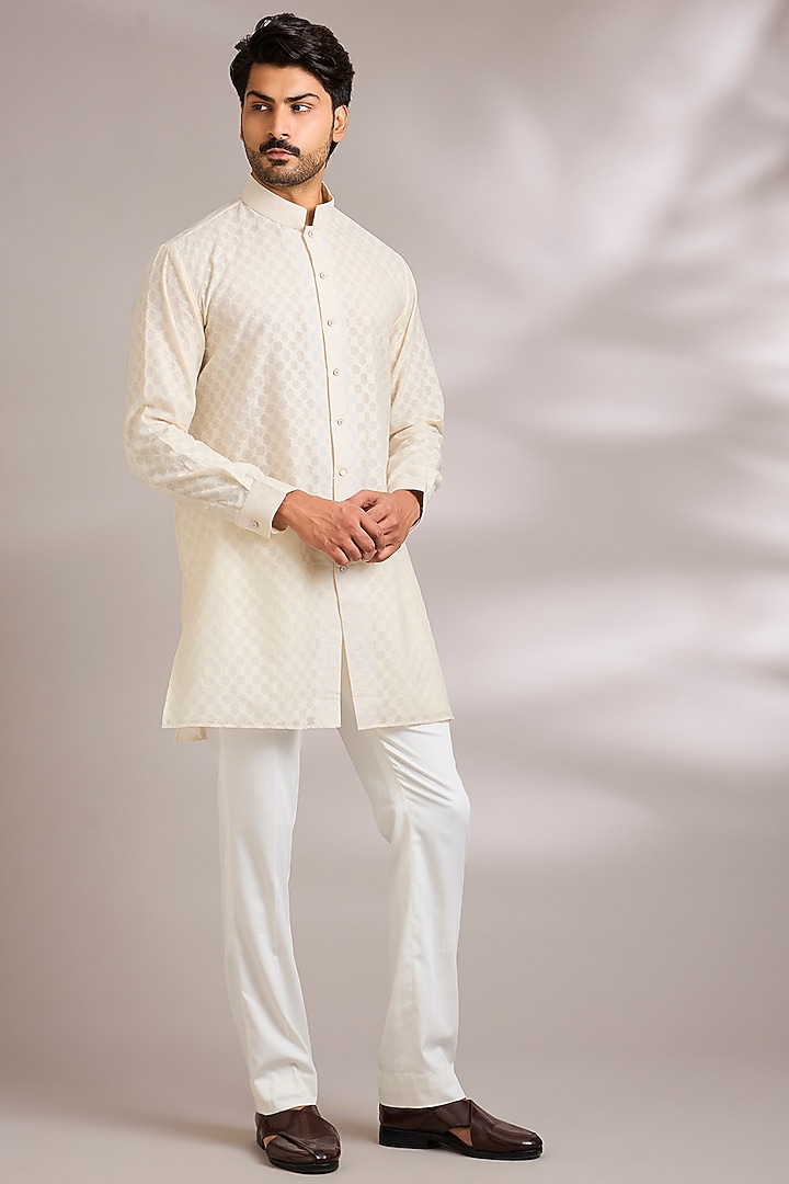 Ivory Silk Indo-Western Set by AMIT ARORA at Pernia's Pop Up Shop
