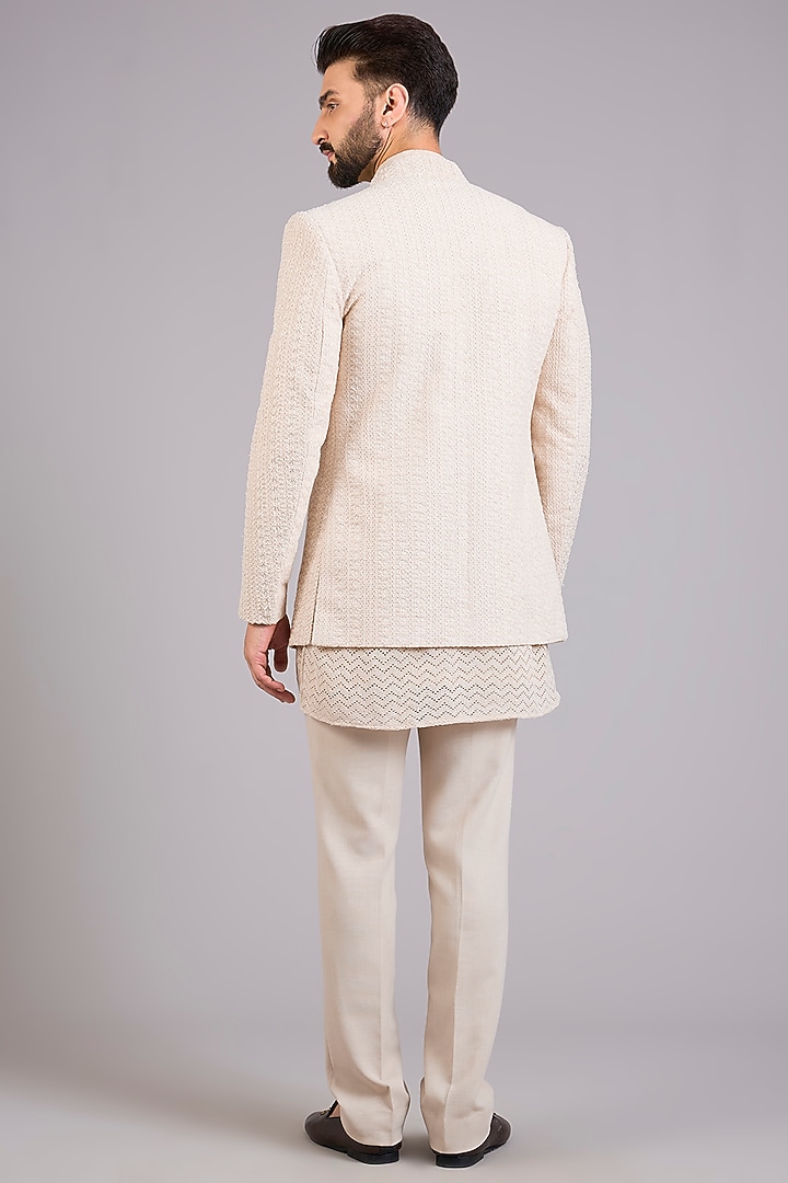 Cream Silk Indo-Western Set by AMIT ARORA at Pernia's Pop Up Shop