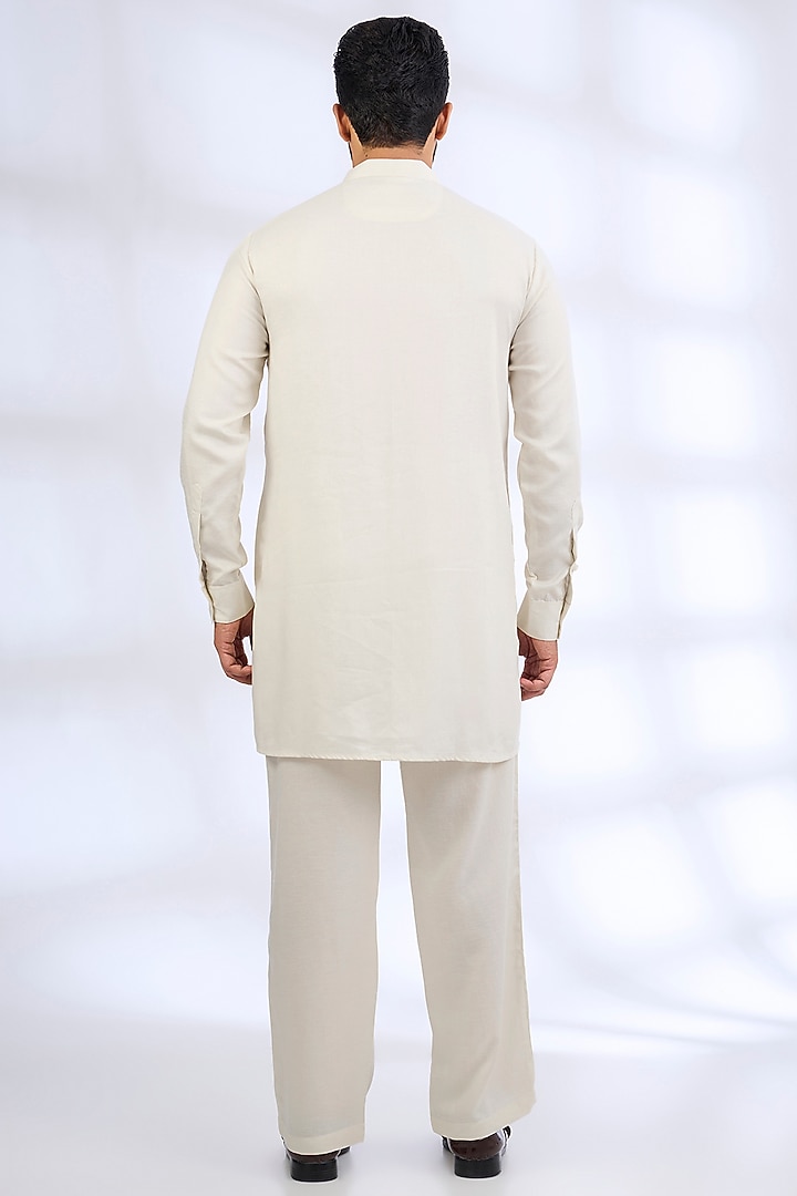 Ivory Silk Groom Indowestern Set by AMIT ARORA at Pernia's Pop Up Shop
