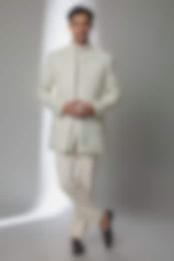 Mint Green Silk Wedding Indowestern Set by AMIT ARORA at Pernia's Pop Up Shop