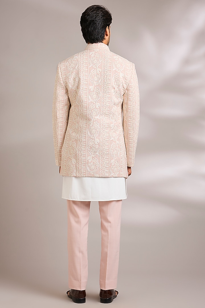 Baby Pink Silk Indo-Western Set by AMIT ARORA at Pernia's Pop Up Shop