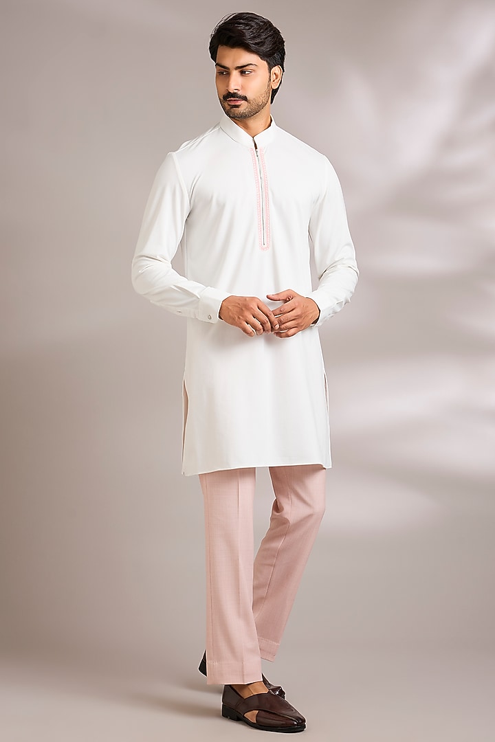 Baby Pink Silk Indo-Western Set by AMIT ARORA at Pernia's Pop Up Shop