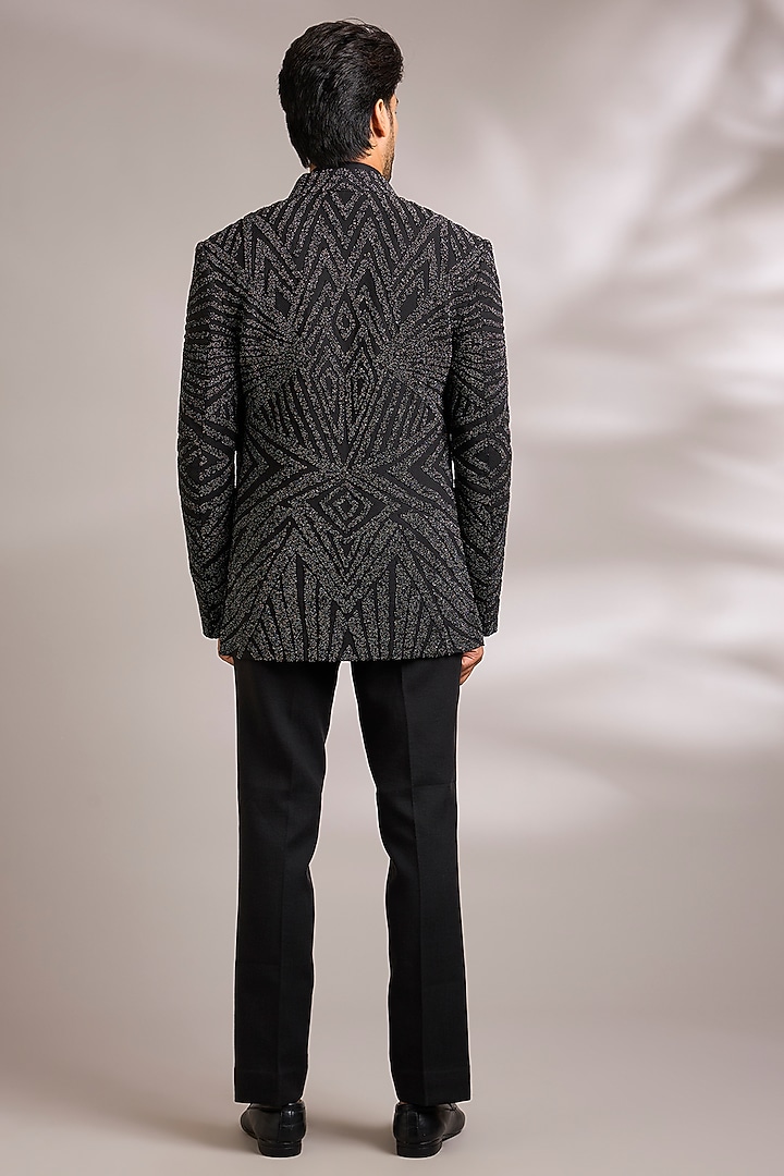 Black Suiting Indo-Western Set by AMIT ARORA at Pernia's Pop Up Shop