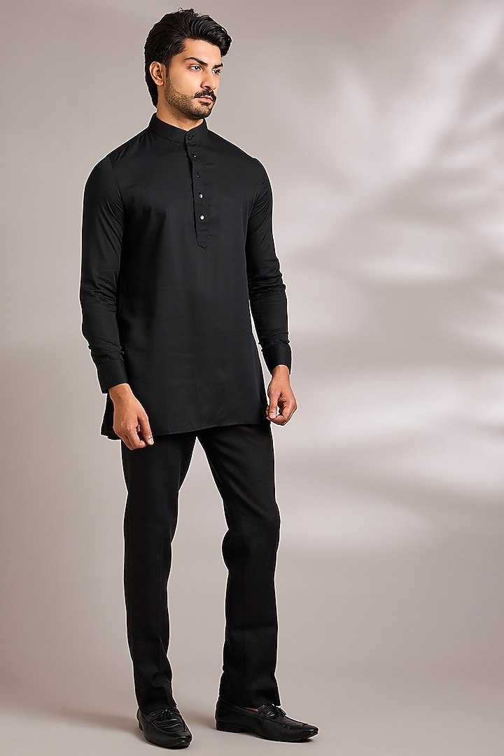 Black Suiting Indo-Western Set by AMIT ARORA at Pernia's Pop Up Shop