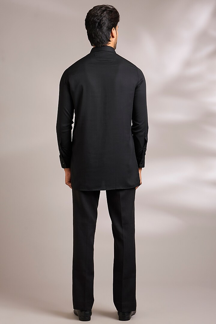 Black Suiting Indo-Western Set by AMIT ARORA at Pernia's Pop Up Shop