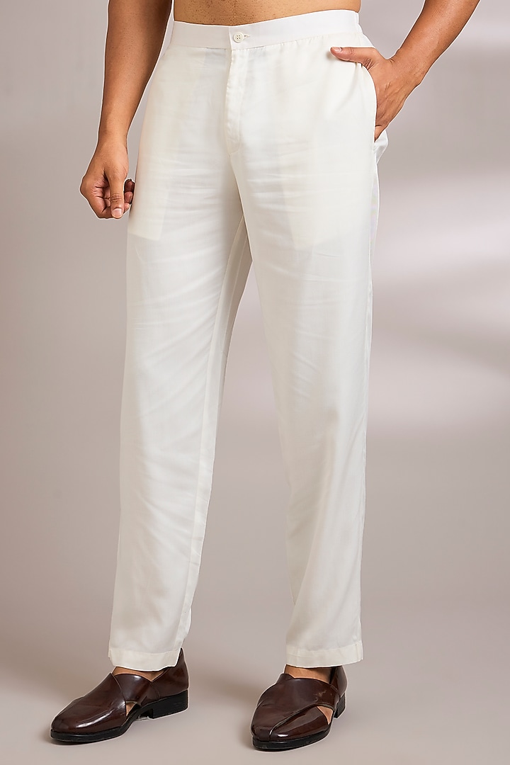 Cream Silk Kurta Set by AMIT ARORA at Pernia's Pop Up Shop