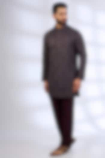 Wine Silk Kurta Set by AMIT ARORA at Pernia's Pop Up Shop