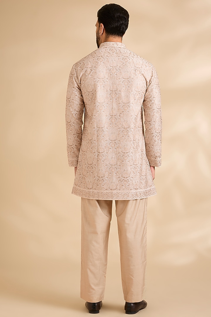 Beige Silk Kurta Set by AMIT ARORA at Pernia's Pop Up Shop