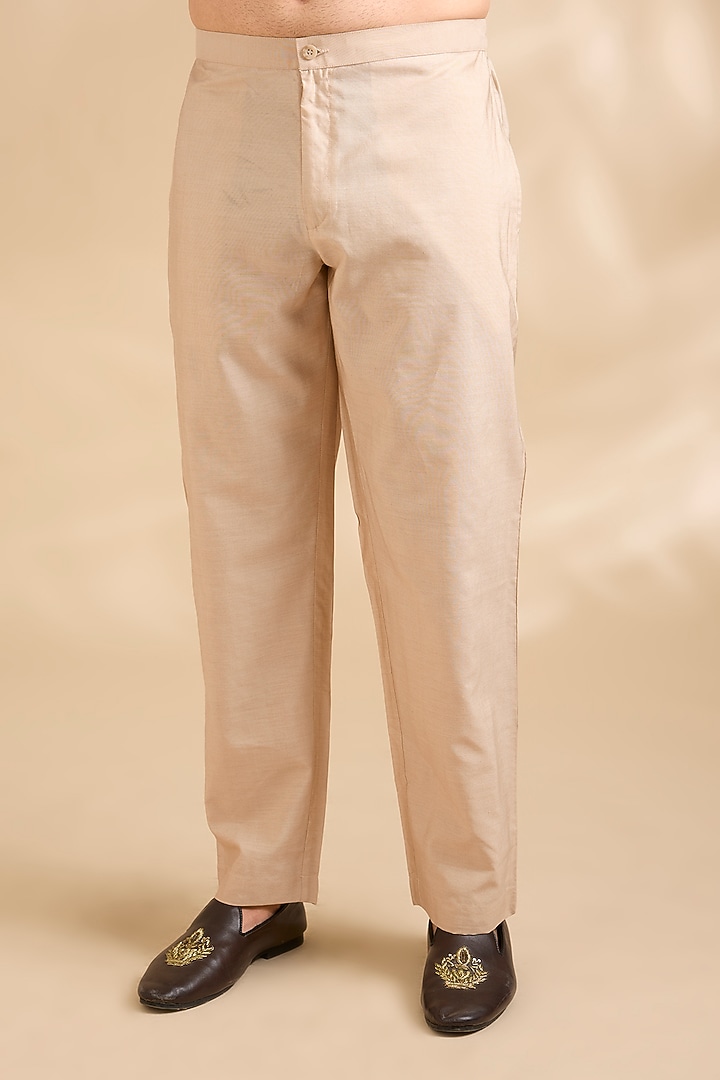 Beige Silk Kurta Set by AMIT ARORA at Pernia's Pop Up Shop