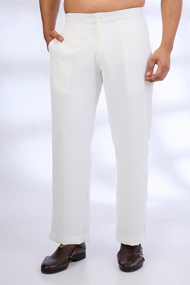 White Silk Kurta Set by AMIT ARORA at Pernia's Pop Up Shop
