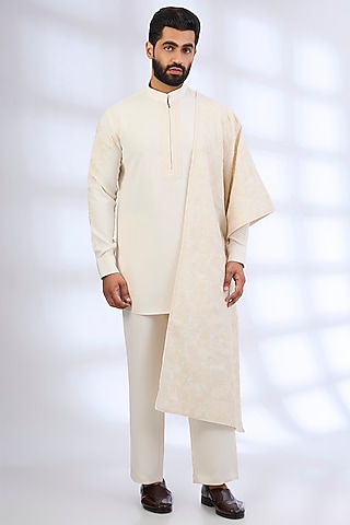 Ivory Silk Kurta Set by AMIT ARORA