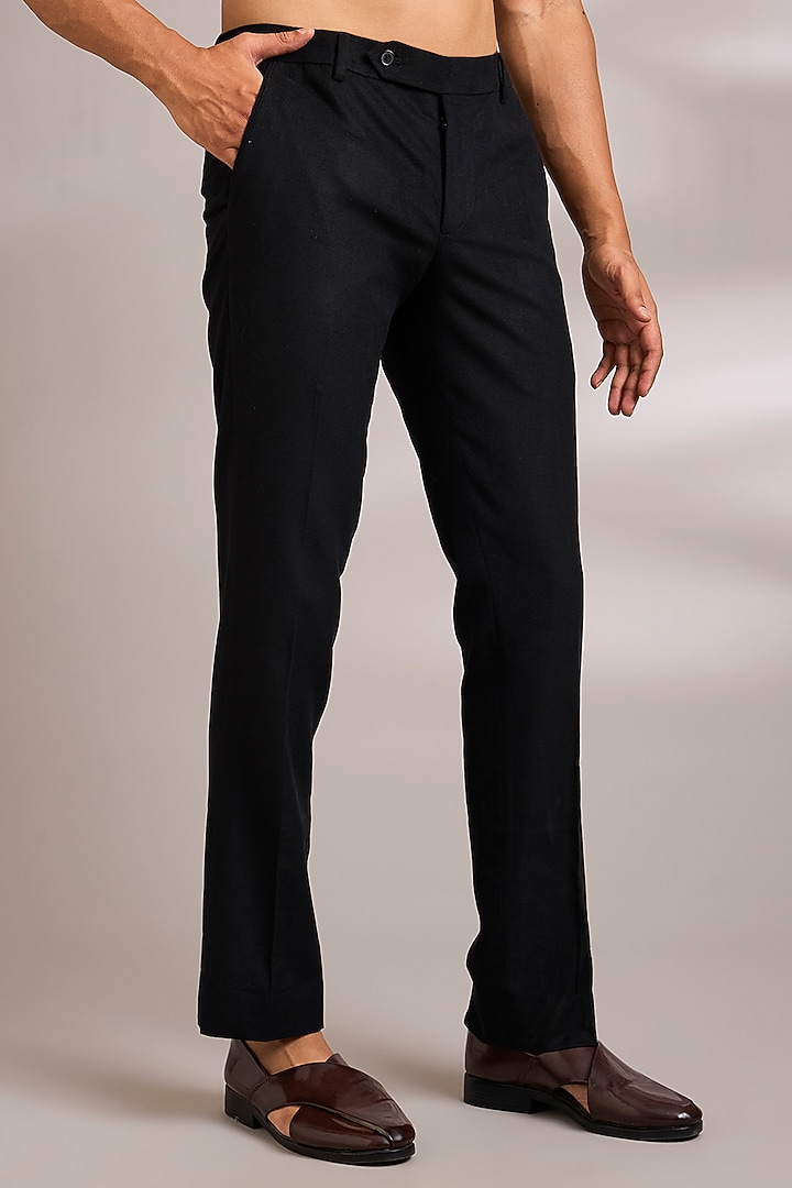 Black Silk Embroidered Groom Sherwani Set by AMIT ARORA at Pernia's Pop Up Shop