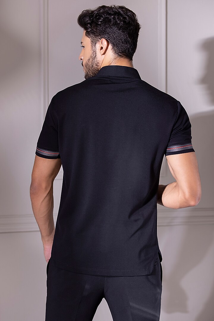 Black Knit T-Shirt by AMIT ARORA at Pernia's Pop Up Shop