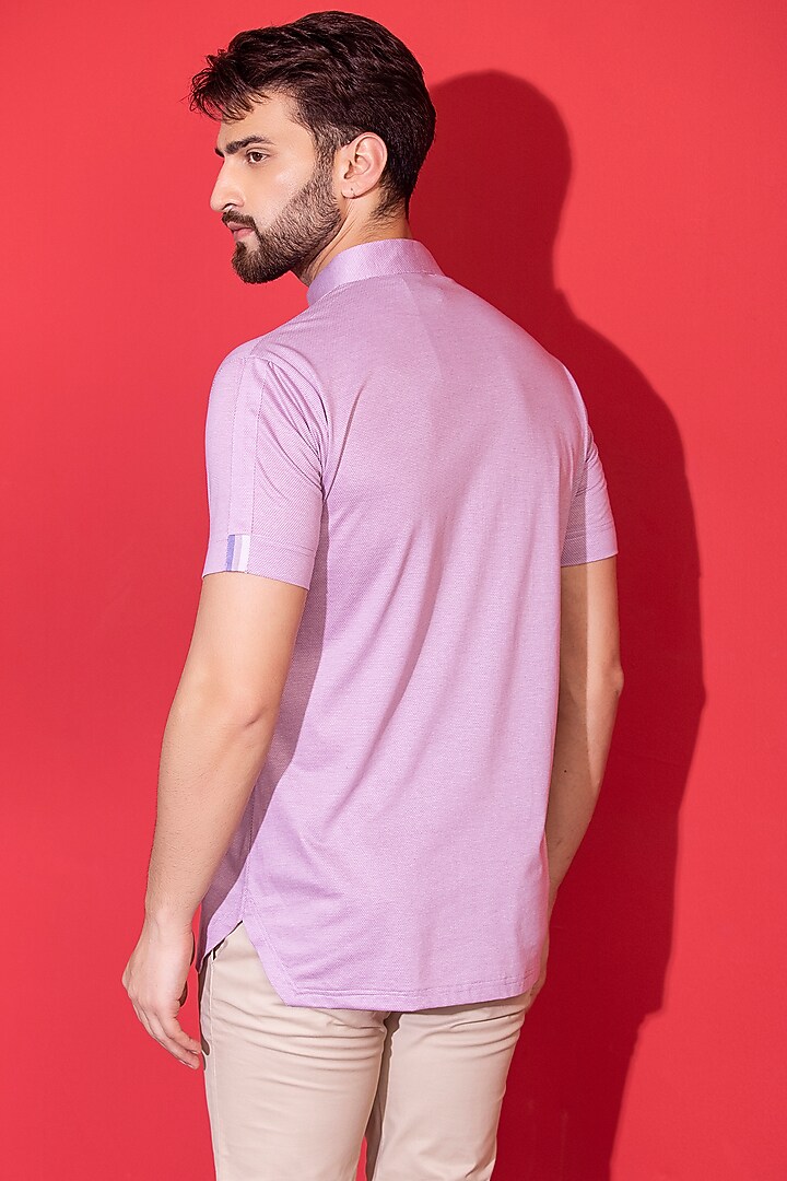 Mauve Knit T-shirt by AMIT ARORA at Pernia's Pop Up Shop