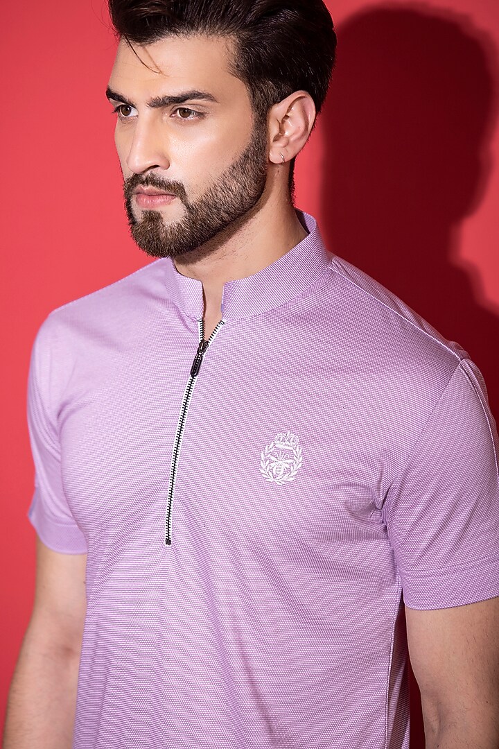 Mauve Knit T-shirt by AMIT ARORA at Pernia's Pop Up Shop