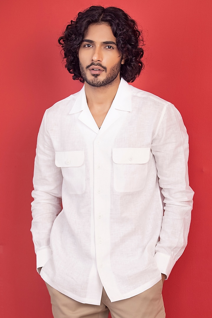 White Linen Shirt by AMIT ARORA