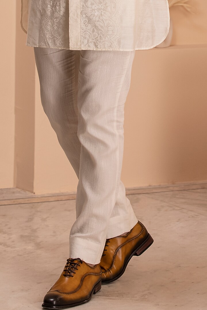 Cream Silk Kurta by AMIT ARORA at Pernia's Pop Up Shop