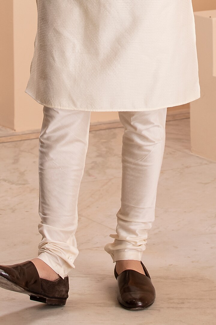 Cream Silk Embroidered Nehru Jacket Set by AMIT ARORA at Pernia's Pop Up Shop