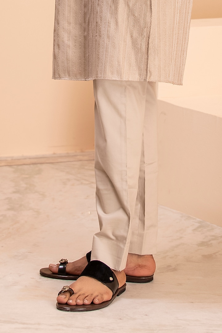 Beige Silk Hand Embroidered Nehru Jacket Set by AMIT ARORA at Pernia's Pop Up Shop