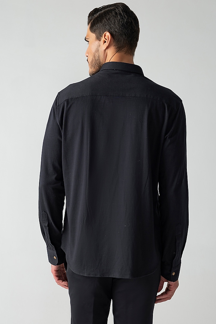 Black Knit Party Wear Shirt by AMIT ARORA at Pernia's Pop Up Shop