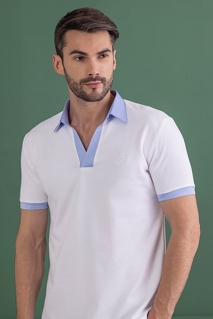 White Knit T-Shirt by AMIT ARORA at Pernia's Pop Up Shop